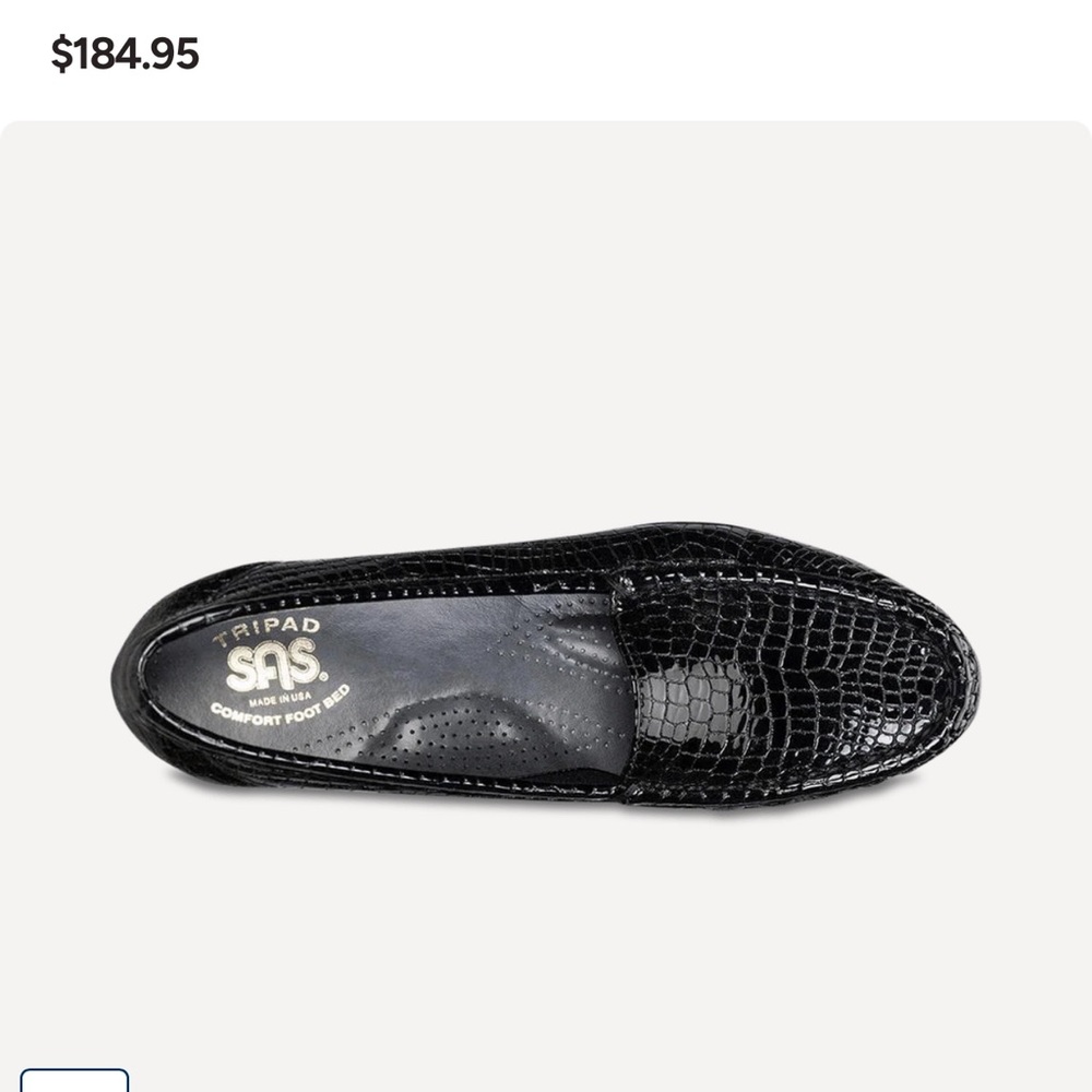 SAS Black Crocodile Loafers